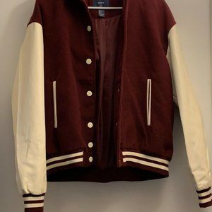 Forever 21 Burgundy Varsity Jacket